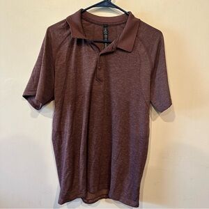 Lululemon men’s athleisure burgundy polo size large live in practice